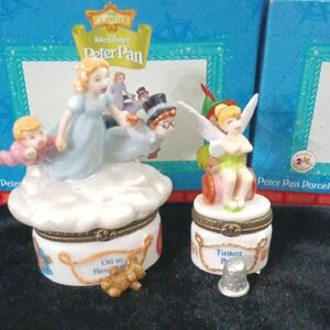 Disney Peter Pan Collectible Trinket Boxes - Blue and White